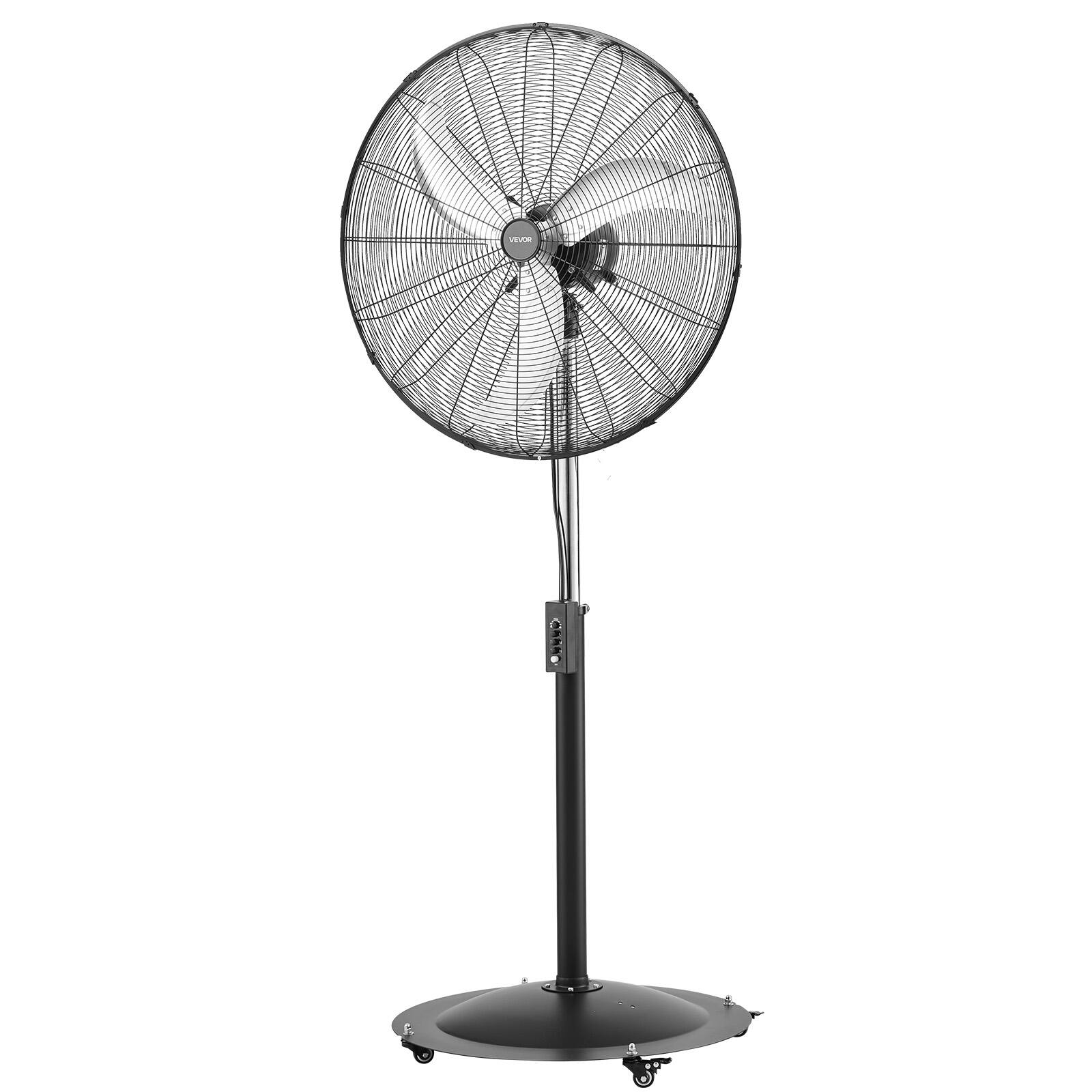 Alt View 5. VEVOR - 30-Inch High Velocity Pedestal Fan,9100 CFM Industrial Standing Floor Fan with 85° Oscillating,3-Speed Adjustable Height - Black.