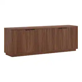 Hudson&Canal - Mansfield Rectangular Fluted TV Stand for TV's up to 78" - Satin Walnut