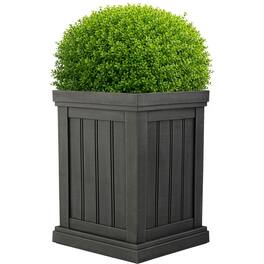 Pure Garden - Outdoor Planter Box 13.7” Square 19” Tall Plastic Plant Pot Flower Pots for Plants with Drainage Holes