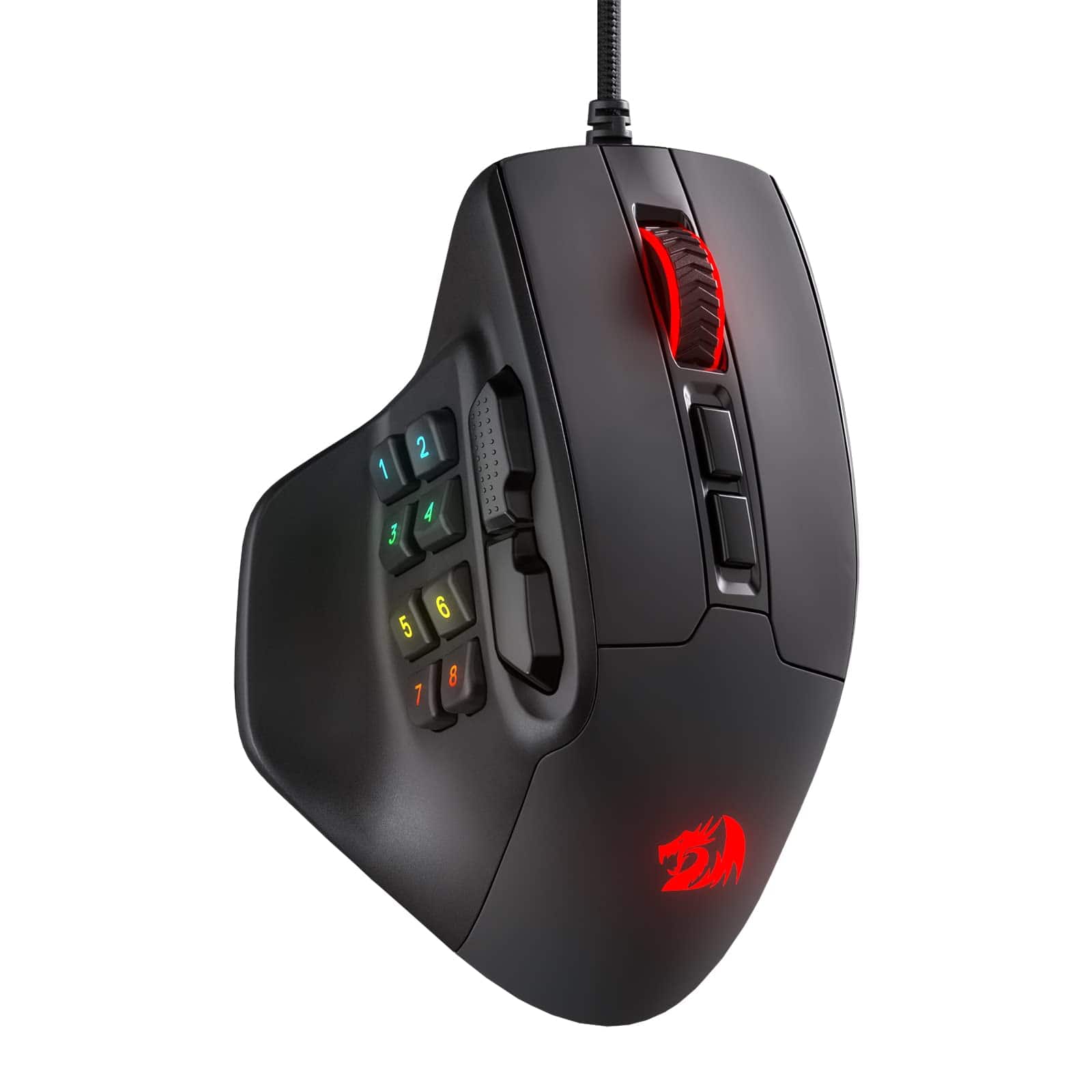 Comfort Essence - M811 Aatrox Mmo Gaming Mouse 15 Buttons Wired Rgb W/ergonomic Grip Build 10 Side Macro Keys Software - Wireless - Black-M811 Wired