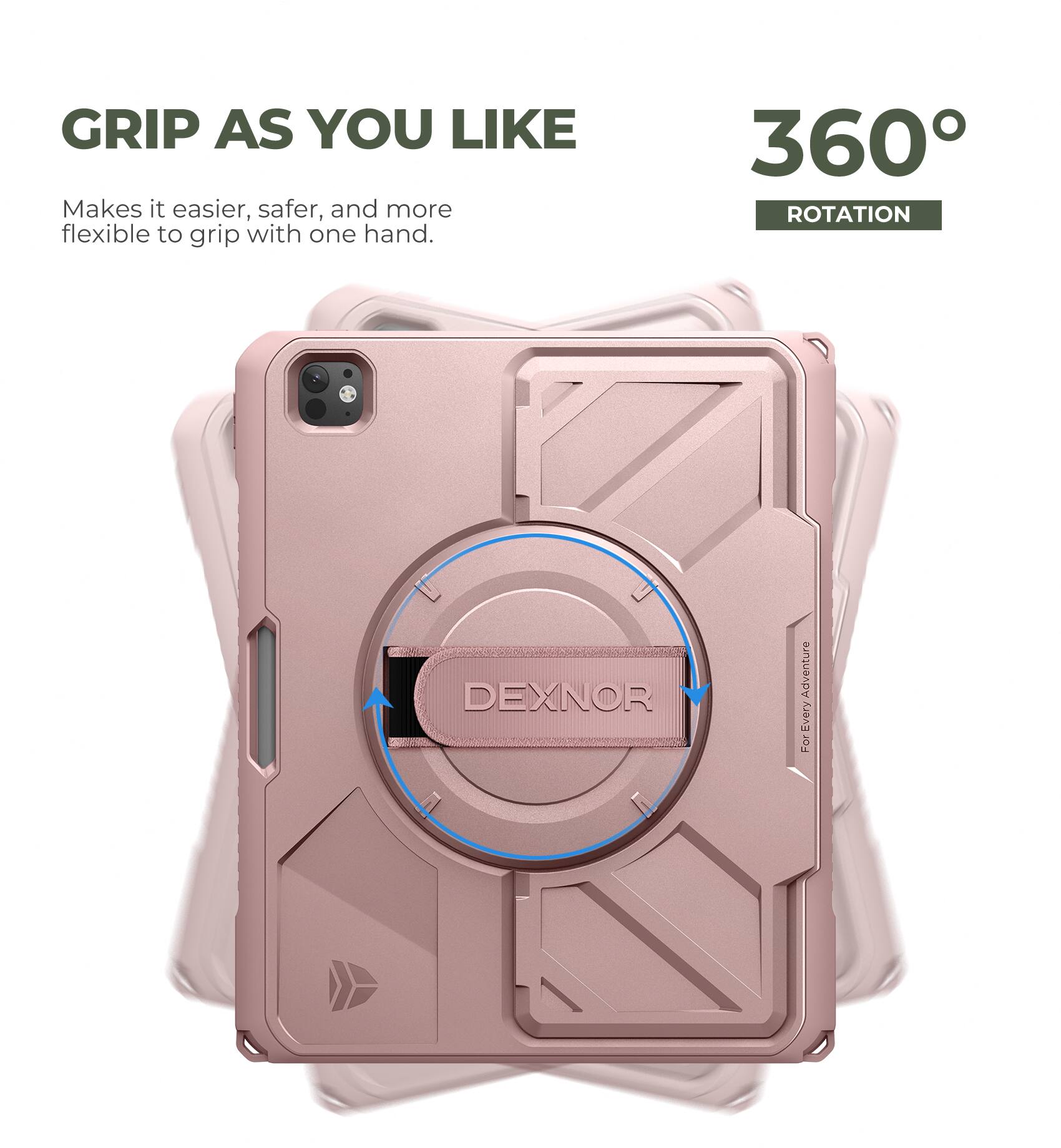 GRIP AS YOU LIKE  
Makes it easier, safer, and more flexible to grip with one hand.

360° ROTATION  
For Every Adventure