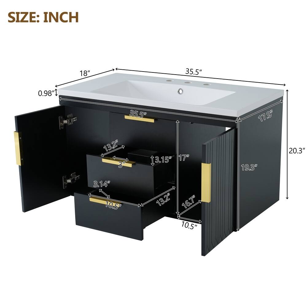 SIZE: INCH

18"
35.5"
0.98"
35.5" 13.2" [3.15" 17"
17.9" 19.3"
20.3"
3.14" 10.5"
13.2" 16.7" 10.5"