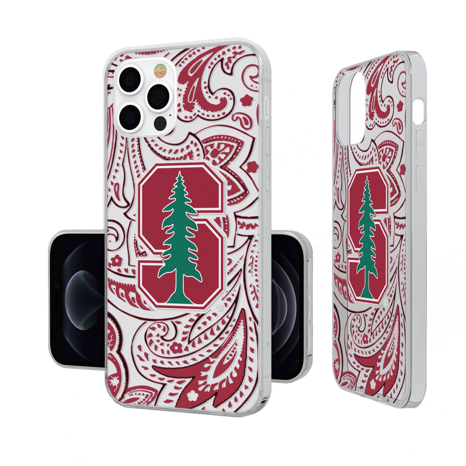 Alt View 2. Keyscaper - Stanford Cardinal iPhone Paisley Design Clear Case - 13 Pro - Multicolor.