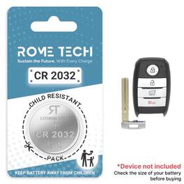RomeTech - Replacement Battery for Key Fob - Kia Sorento 2013-2020 (4-Button Key, Rounded Trunk Button)