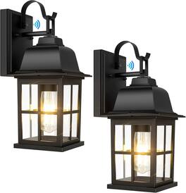 Nordic Hygge - 2-Pack Dusk to Dawn Outdoor Wall Lights, Exterior Light Fixtures with Photocell, 100% Anti-Rust Aluminium Outside - Black