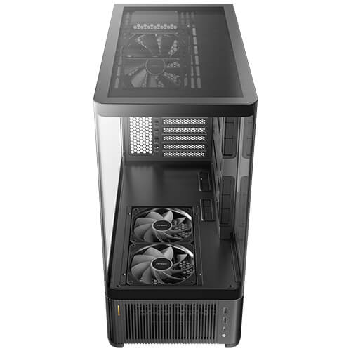 Left. Antec - C6 Curve Air Mid-Tower Case, Panoramic Tempered Glass, 3 PWM Fans Included ATX Case - Black.