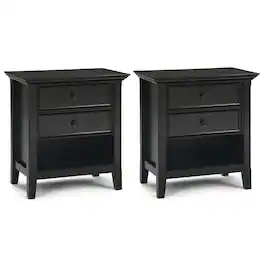 Simpli Home - Amherst 24 inch Bedside Table (Set of 2) - Hickory Brown