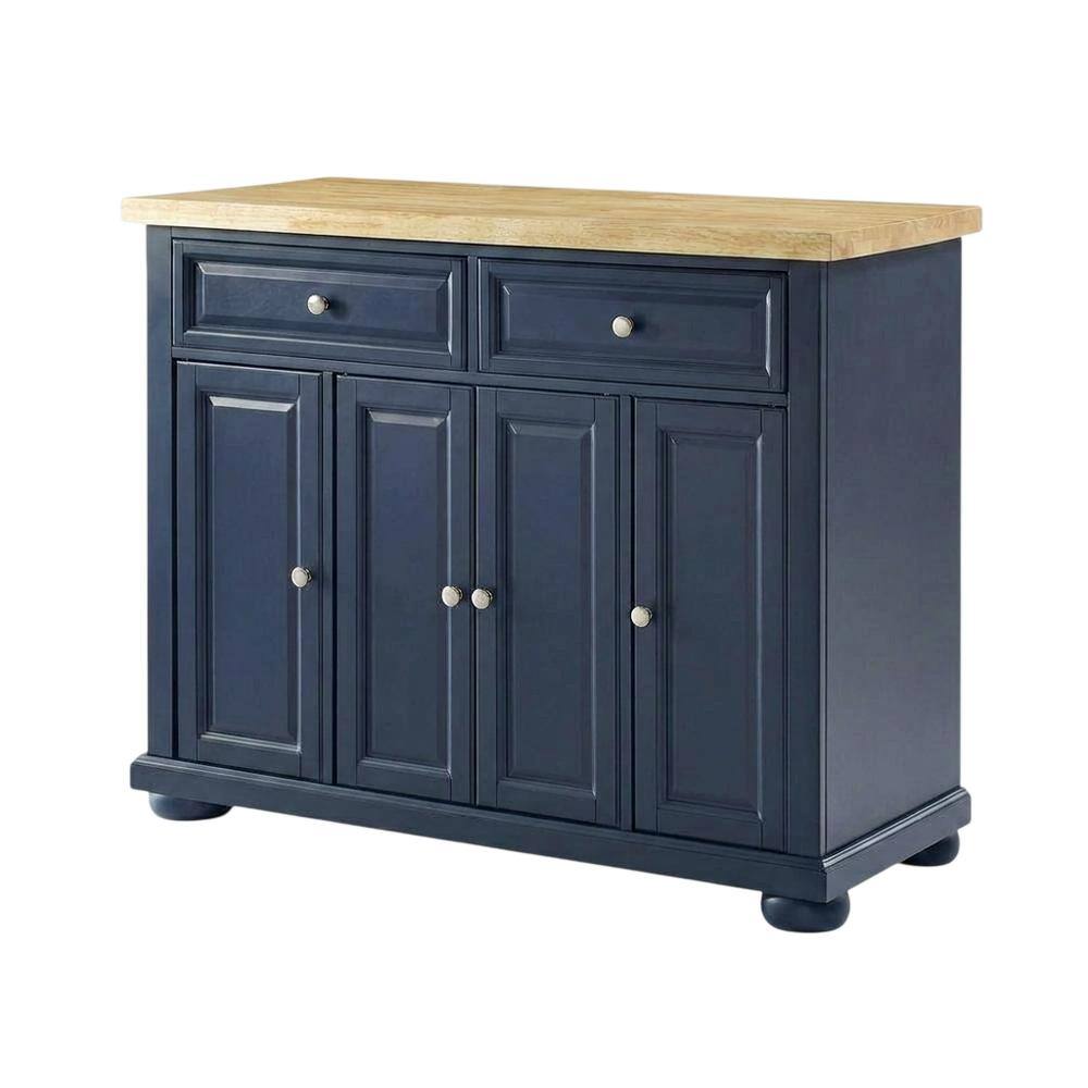 FurniFact - Kitchen Island with Anti-Tip Feature and Natural Accent Finish - Navy price history on PriceWatchPro