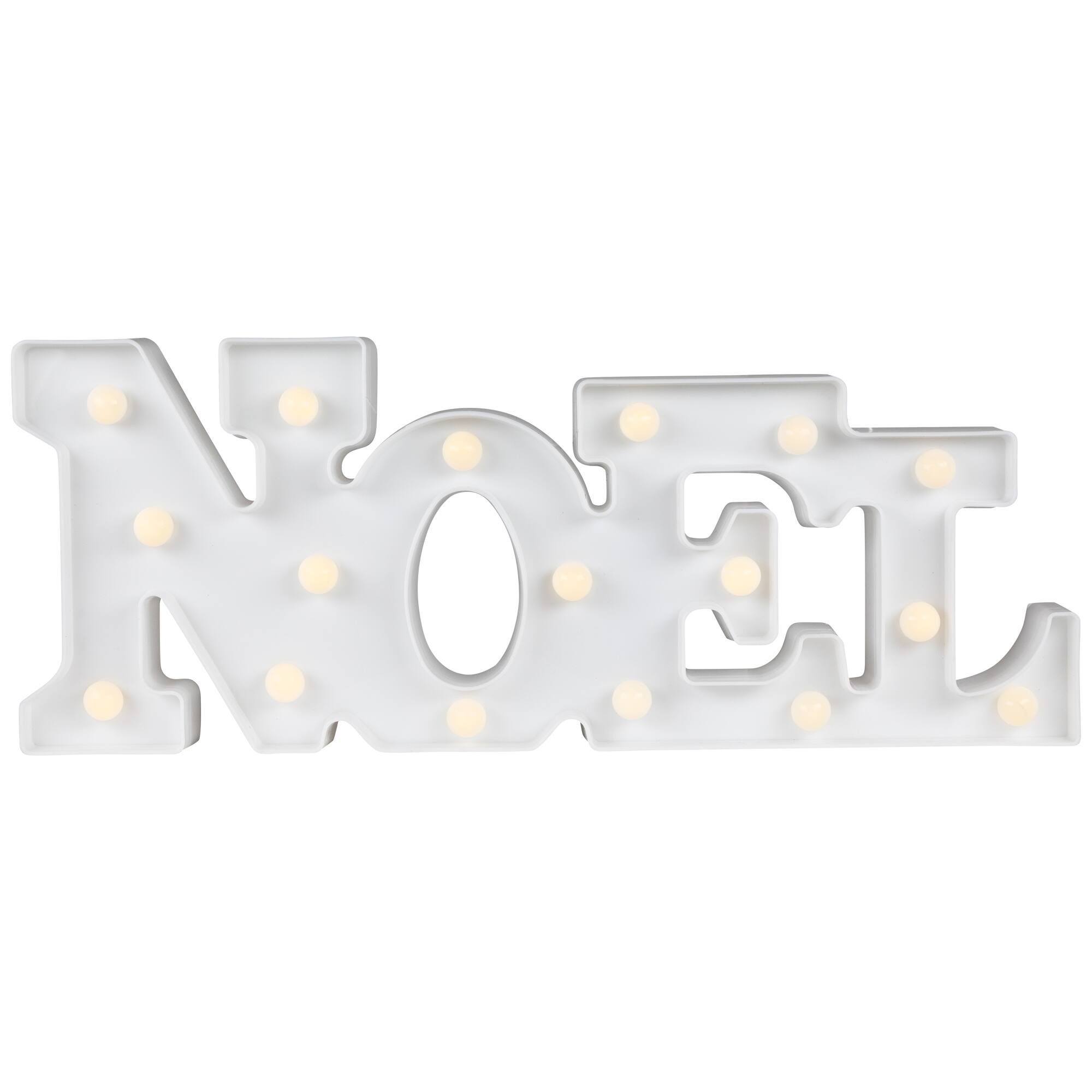 Alt View 1. Northlight - LED Lighted NOEL Christmas Marquee Wall Sign - 17" - White - White.