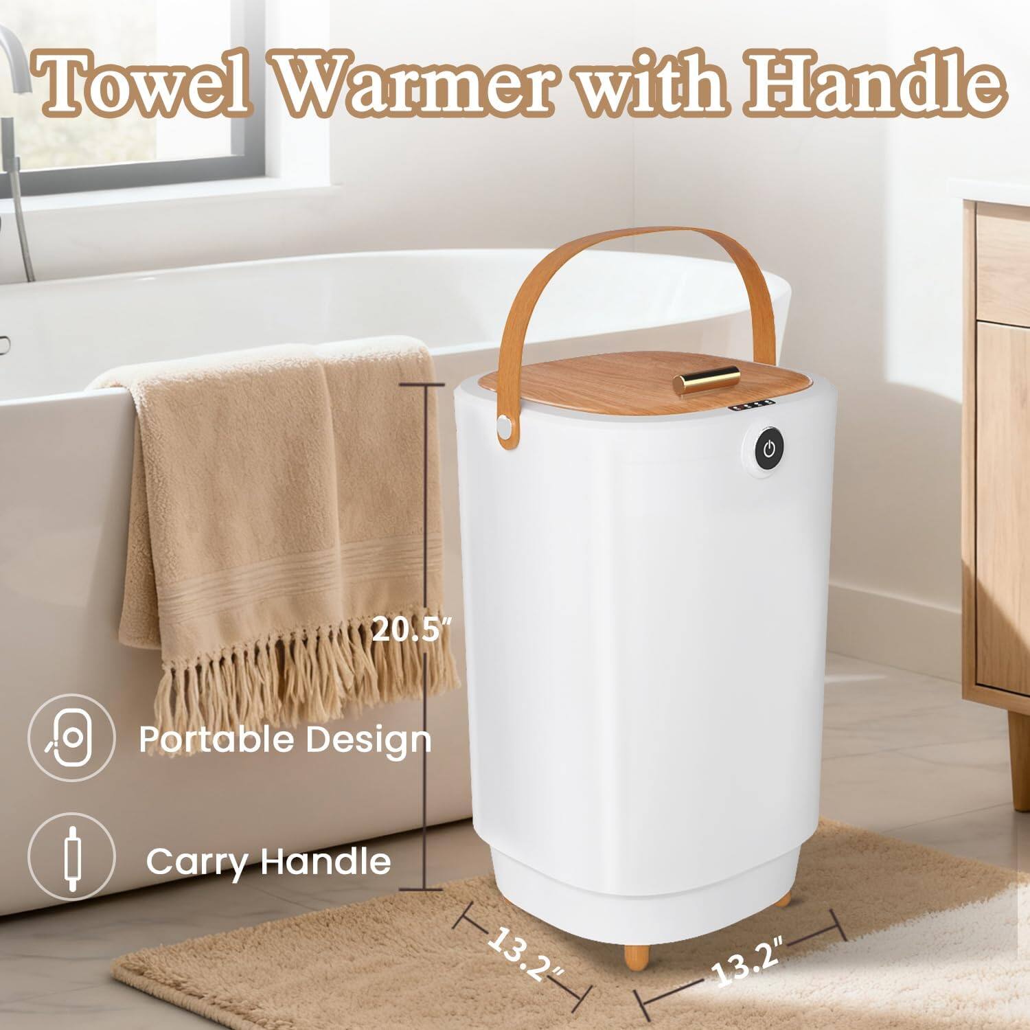 Towel Warmer with Handle

20.5"
Portable Design
Carry Handle
13.2" x 13.2"