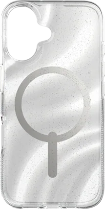 Front. ZAGG - Zagg Milan Snap MagSafe Case - iPhone 16 Silver Glitter - Silver Glitter.