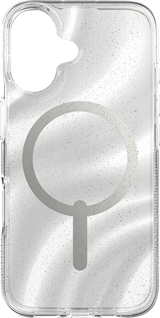 Front. ZAGG - Zagg Milan Snap MagSafe Case - iPhone 16 Silver Glitter - Silver Glitter.