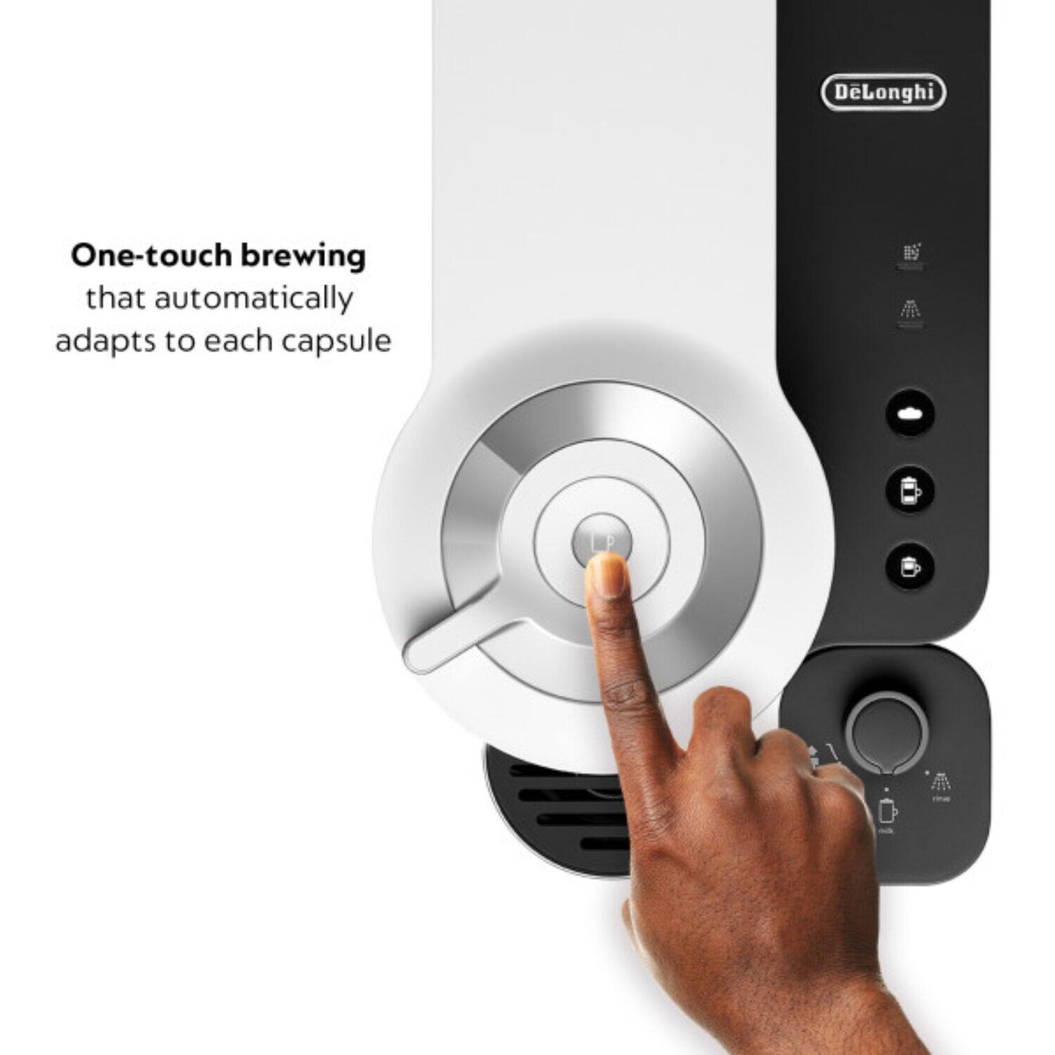 DeLonghi One-touch brewing that automatically adapts to each capsule