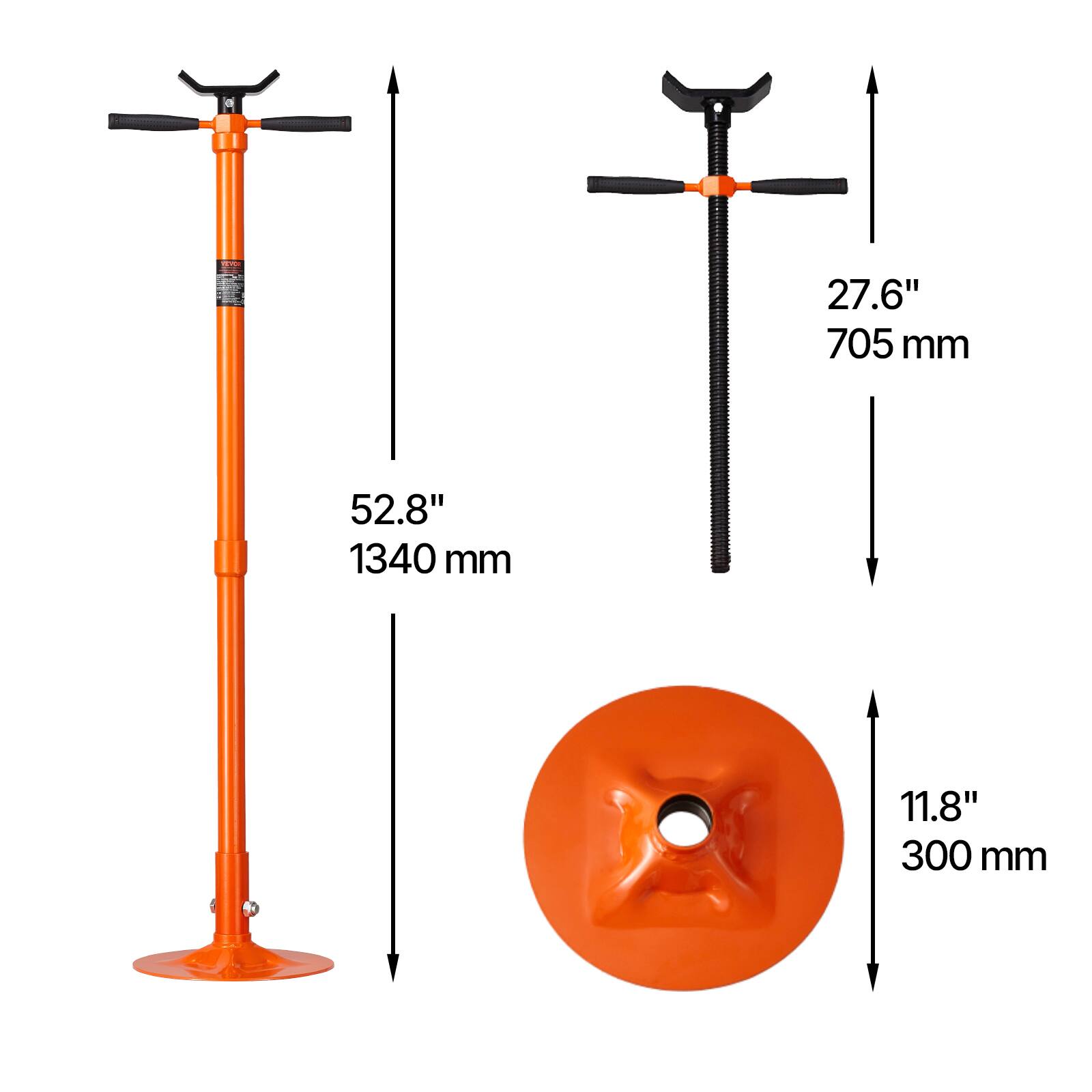 27.6" 705 mm  
52.8" 1340 mm  
11.8" 300 mm
