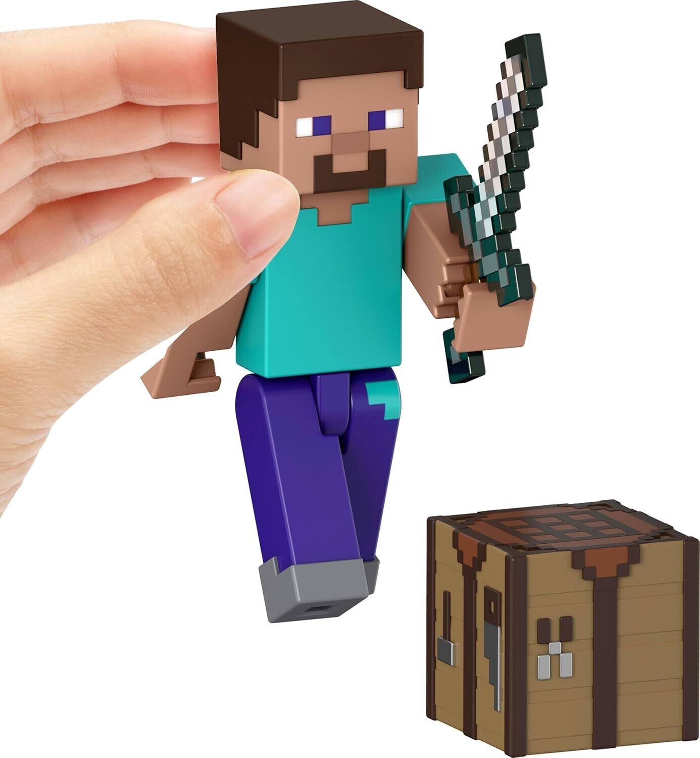 Alt View 4. Mattel - Mattel - Minecraft 3.25'' Steve Figure with Accessories   - Collectibles - Multicolor.