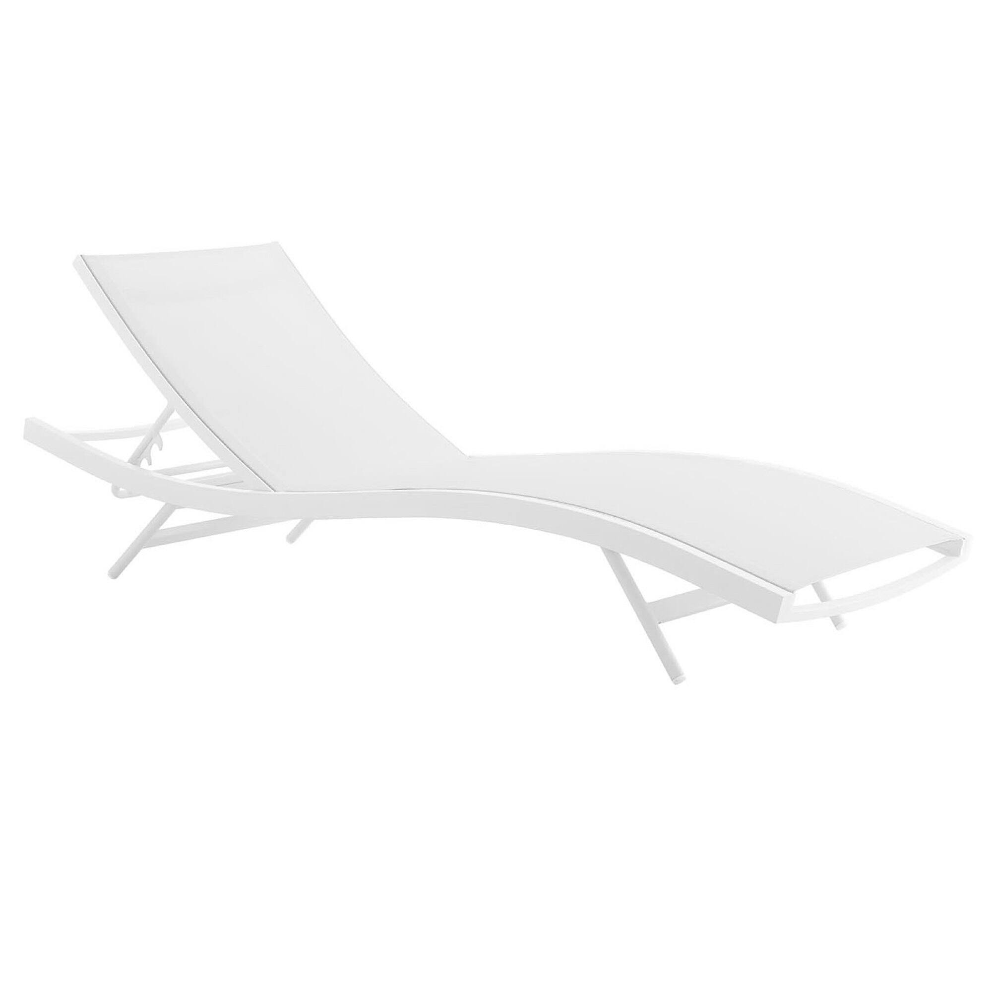 Angle. Modway - Glimpse Outdoor Patio Mesh Chaise Lounge Chair by Modway - White White.