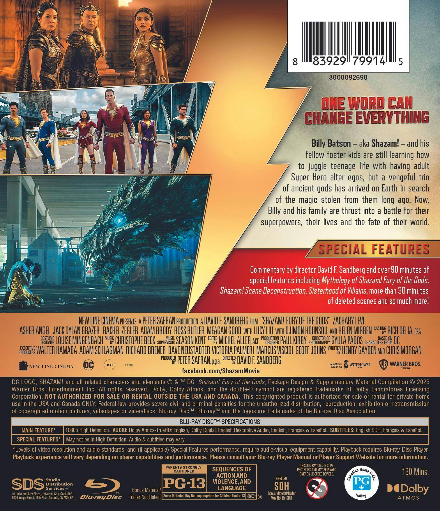 Back. Shazam! Fury of the Gods (Blu-ray) [Blu-ray].