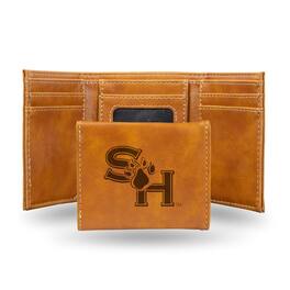 Rico Industries - Sam Houston Bearkats Laser Engraved Brown Trifold Wallet - Multi