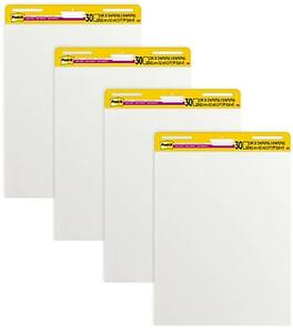 Post-it - Super Sticky Easel Pad, 25" x 30", 30 Sheets/Pad, 4 Pads/Pack - White