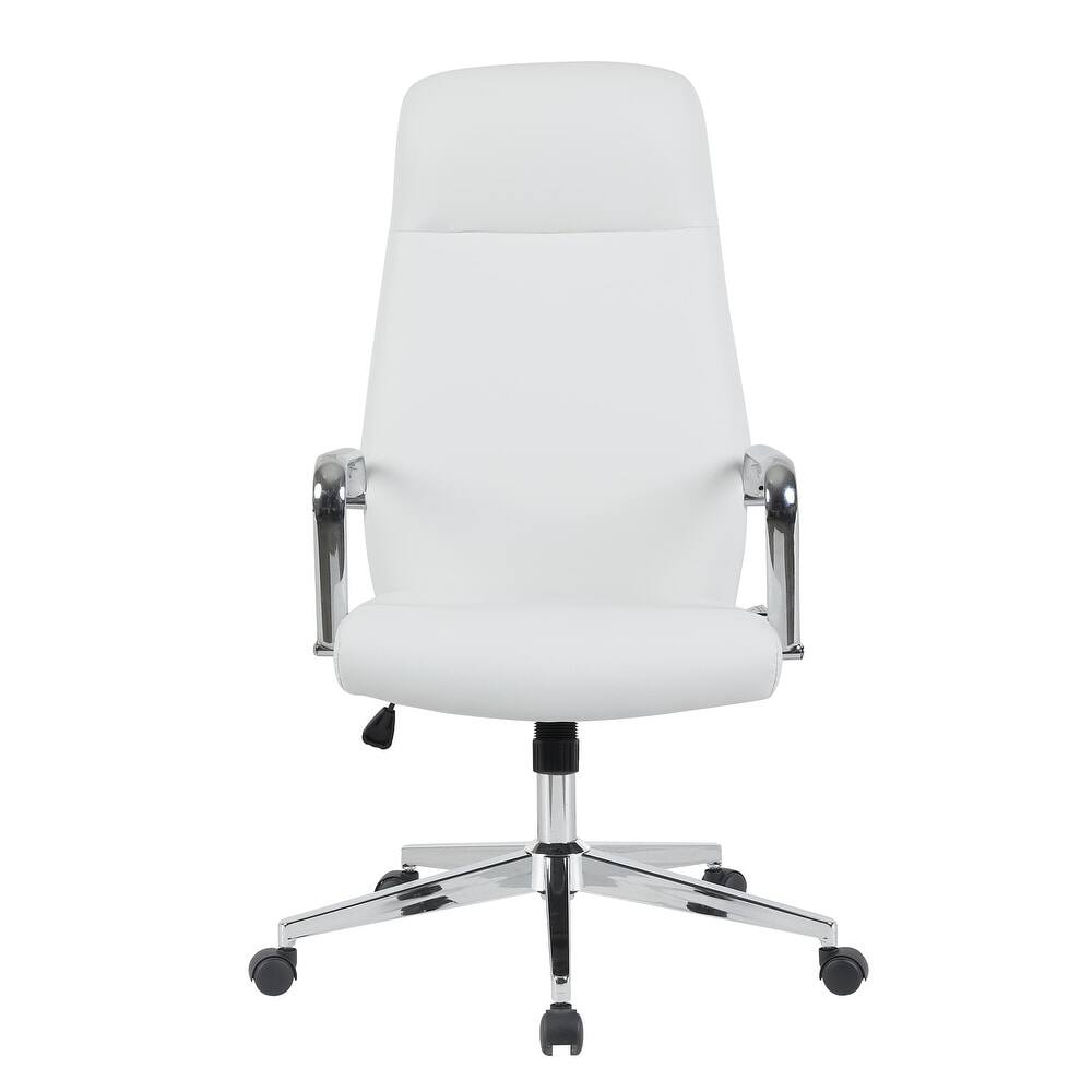 Alt View 4. LeisureMod - Flux Series Office Chair, Executive Modern Ergonomic Swivel Desk Computer Chair with Wheels - White.