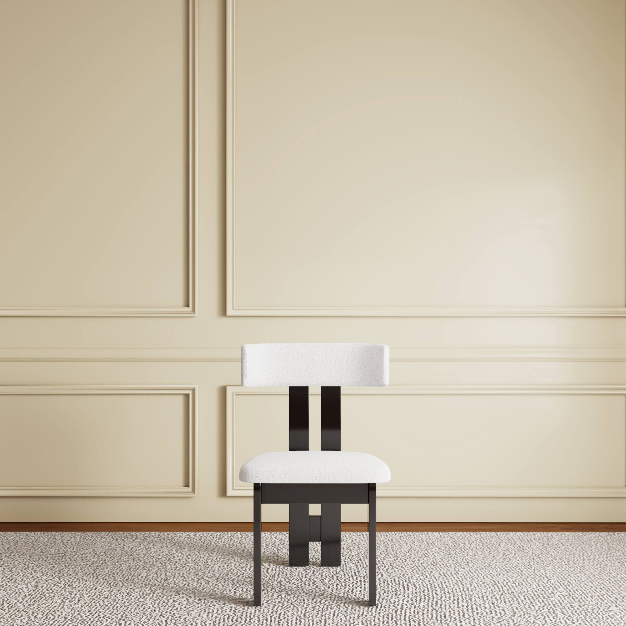 Alt View 2. GOODSILO - Modern Velvet Upholstered Dining Chair with Solid Wood Frame for Kitchen and Dining Room, Set of 2 - White.