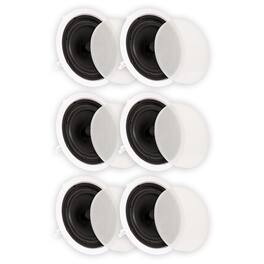 Theater Solutions by Goldwood - TS80C Flush Mount In Ceiling Speakers with 8" Woofers Home Theater 3 Pair Pack - Paintable White