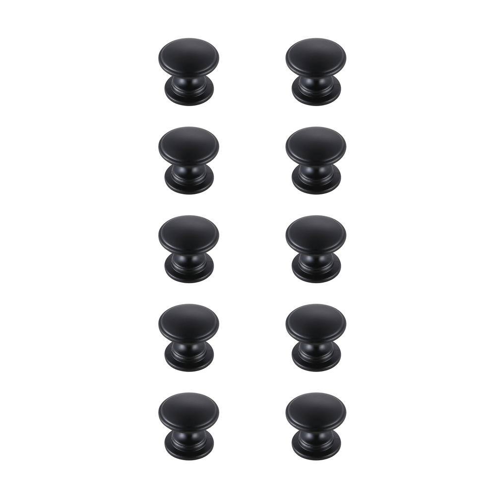 Alt View 2. Elegant Decor - Kaid 1.2" Diameter Matte Black Mushroom Knob Multipack (Set of 10) - Matte Black.