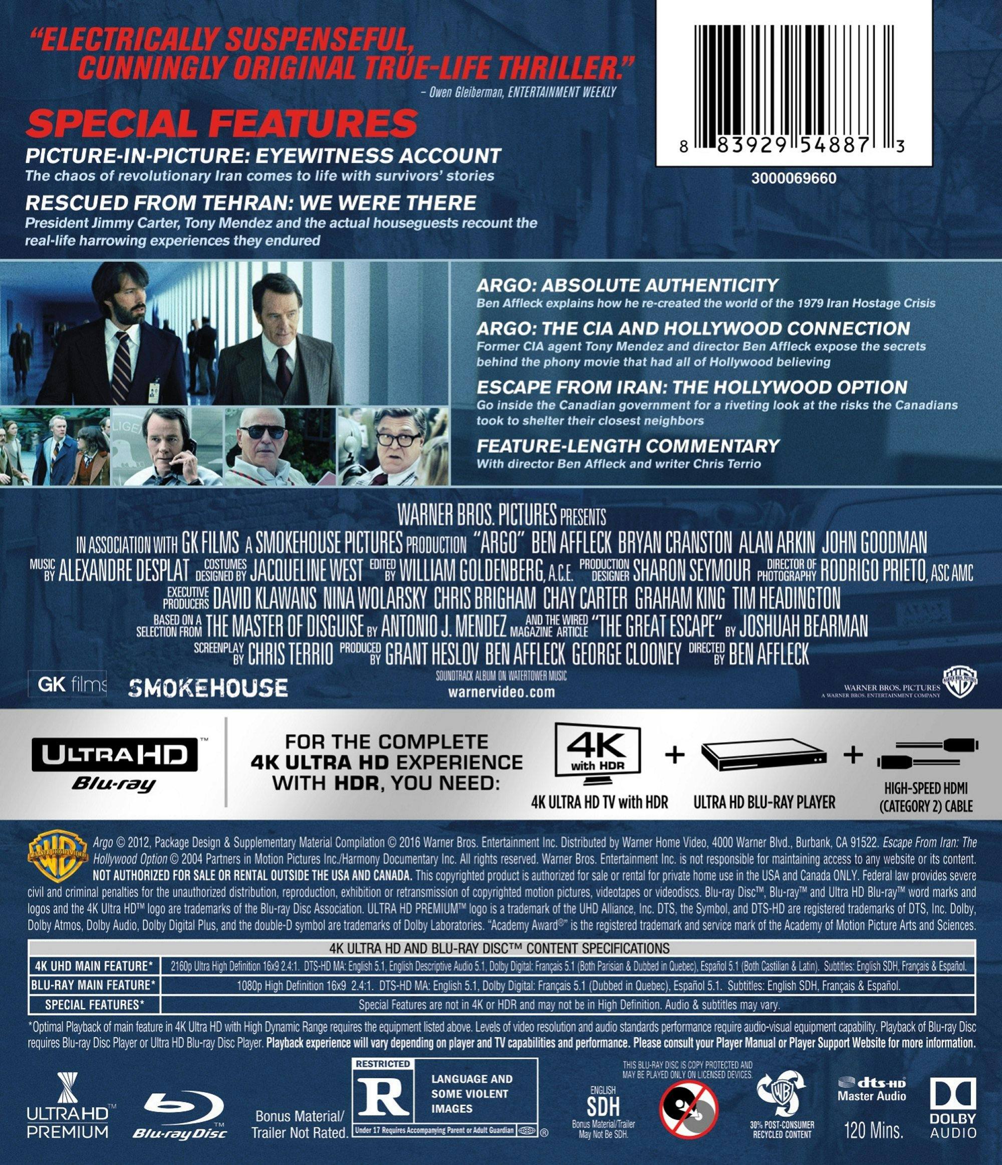 Back. Argo   - 4K Blu-Ray.