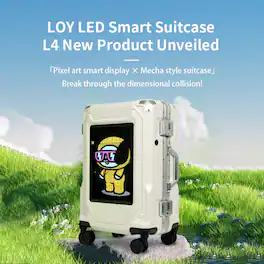 Loheer - Smart LED Travel Suitcase with App Control, Spinner Wheels, 35L - White