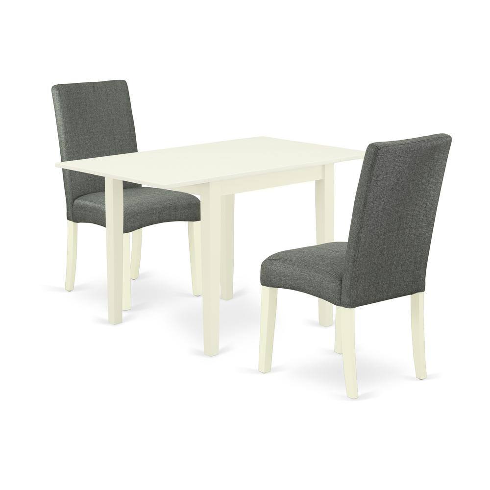 Left. East West Furniture - Dining Room Set Linen White - Brown.