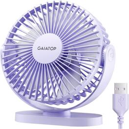 Loheer - USB Desk Fan Small Quiet Portable Mini Fan for Home Office Cooling 3 Speeds White