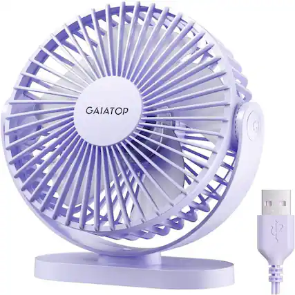 Front. Loheer - Loheer USB Desk Fan Small Quiet Portable Mini Fan for Home Office Cooling 3 Speeds White.