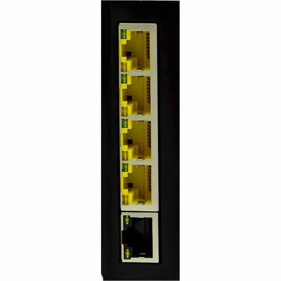 Alt View 3. Brainboxes - Brainboxes Hardened Industrial 5 Port PoE+ Gigabit Ethernet Switch - 5 Ports - Gigabit Ethernet - 10/100/1000Base-T - 2 - Unknown.