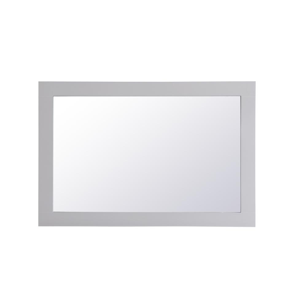 Back. Elegant Decor - Aqua rectangle vanity mirror 24 inch in Grey - Grey.