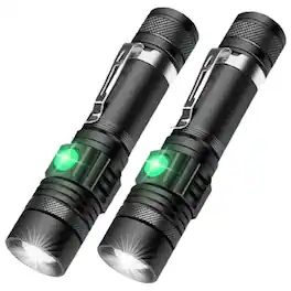 Home Collection - 2x Super Bright LED Tactical Flashlight – Zoomable Rechargeable Handheld Torch