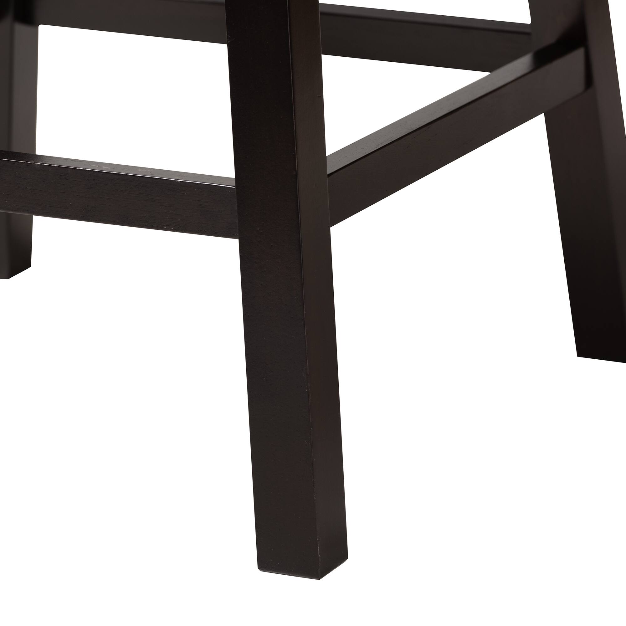 Alt View 1. Baxton Studio - Theron Mid-Century Transitional Faux Leather and Espresso Finished Wood 2-Piece Swivel Counter Stool Set - Black/Espresso Brown.