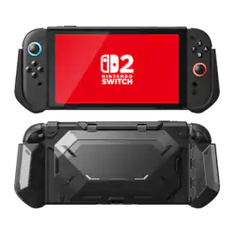 i-Blason - Nintendo Switch 2 Matrix Case | Rugged TPU, Foldable Joy-Con Holder, Game Storage, Dockable, Non-Slip Grip - Black
