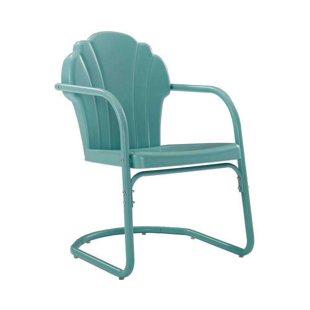 Alt View 4. Crosley Furniture - Tulip 2Pc Retro Outdoor Chair Set - 2 Chairs - Pastel Blue Satin.