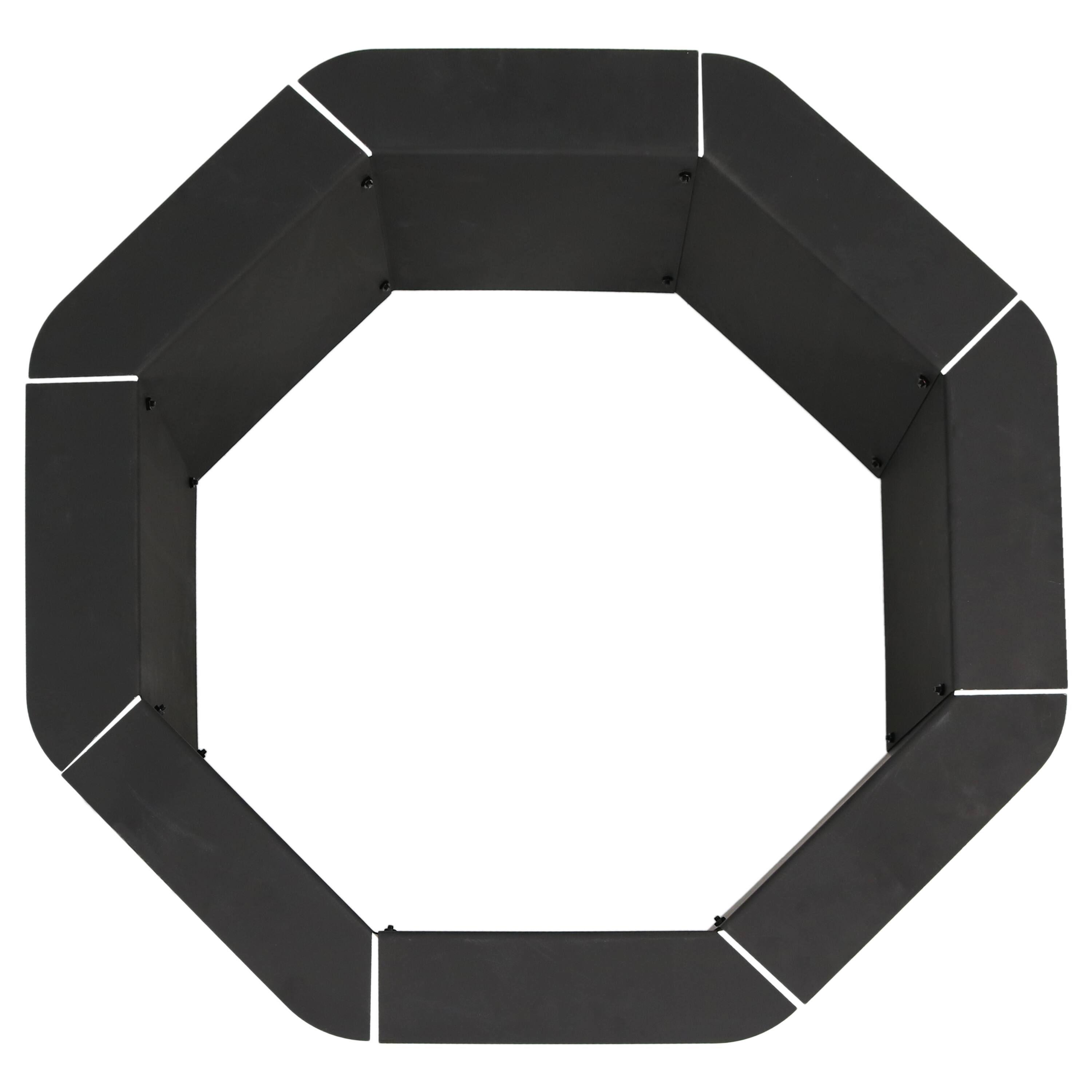 Alt View 6. Sunnydaze - 30 in Heavy-Duty Steel Octagon Above/In-Ground Fire Pit Liner - Black.