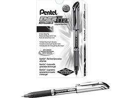 Pentel - EnerGel Gel Pens, Medium Point, 12/Pack - Black Ink