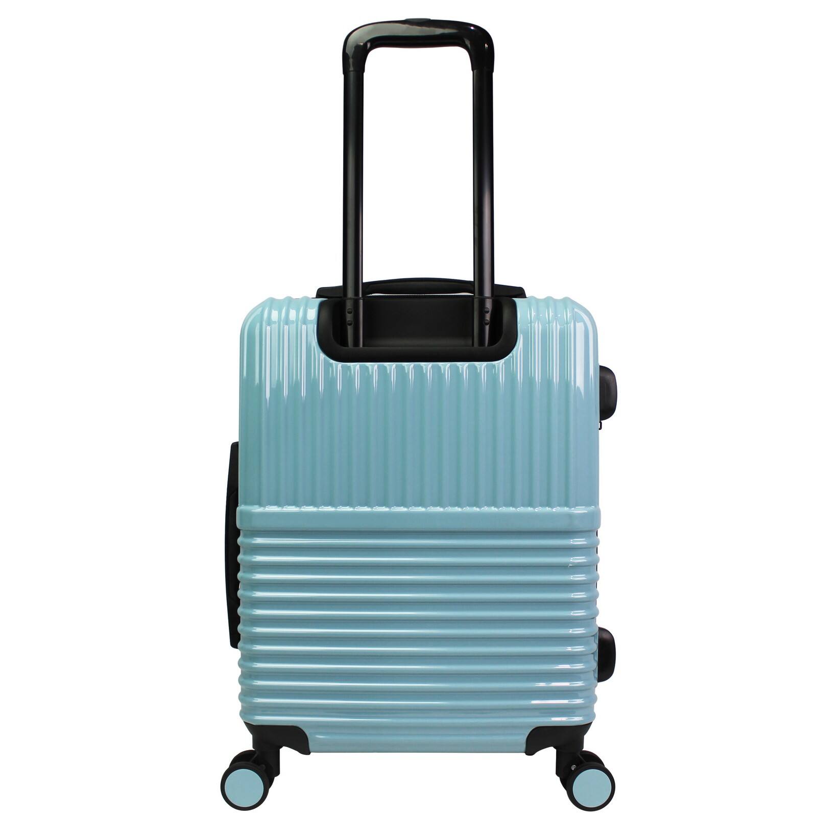 Back. World Traveler - Tonal 20" Lightweight Polycarbonate Expandable Carry-On Spinner Luggage with TSA Lock - Glacier.