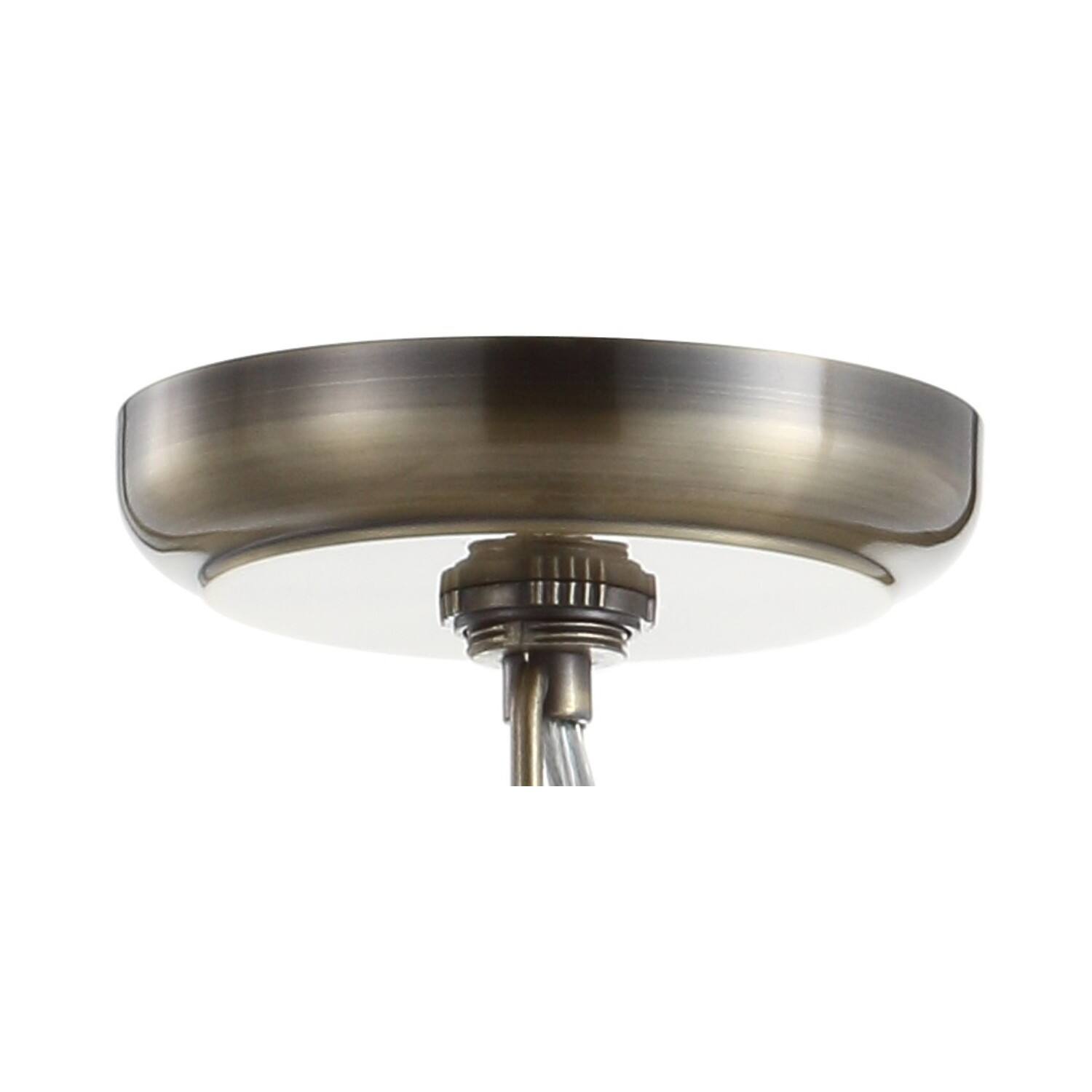 Alt View 5. Jonathan Y - Regina 12" Crystal/Metal Empire LED Pendant, Antique Brass - Antique Brass/Clear.