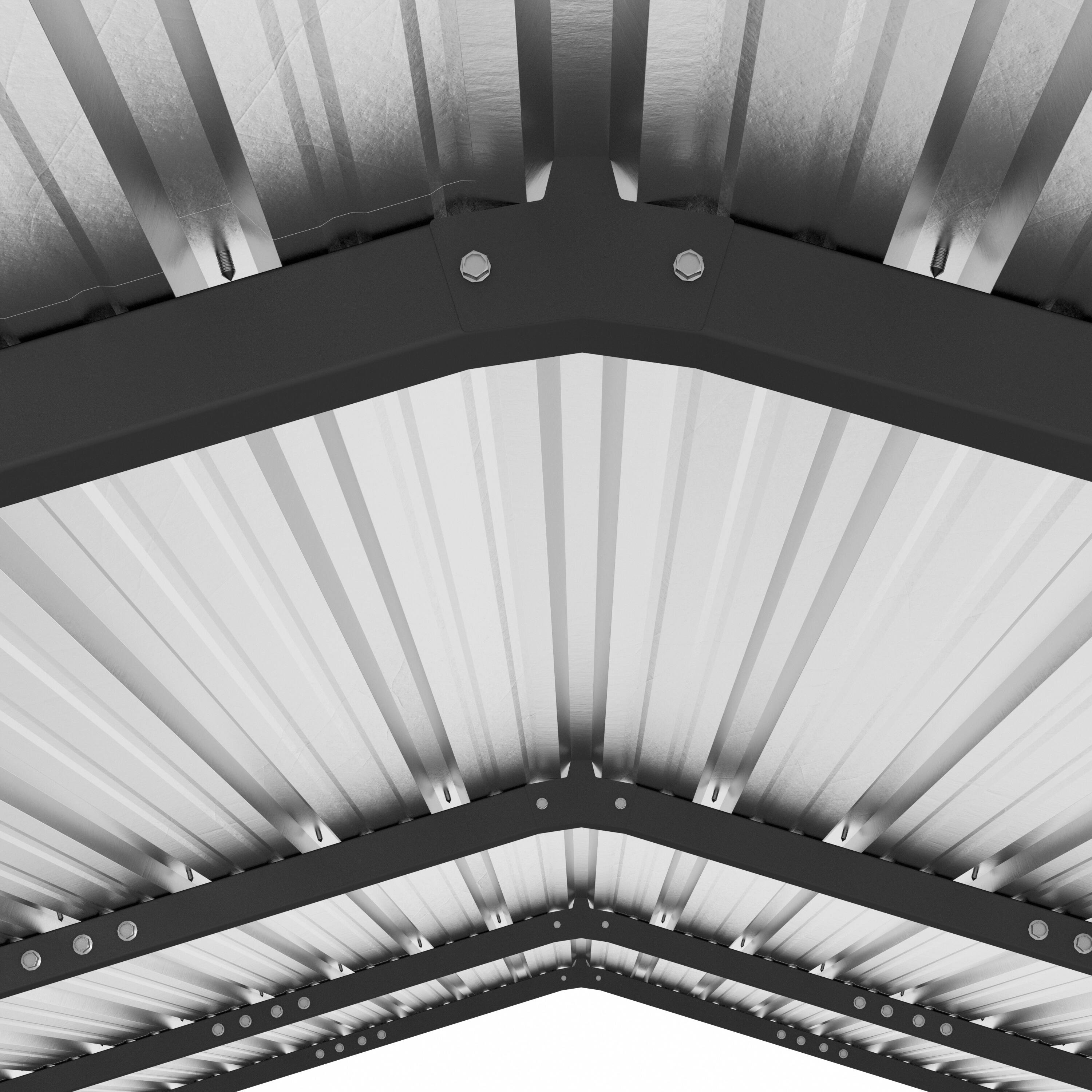 Alt View 3. Mondawe - 12x20 FT Metal Carport with Enhanced Base and Galvanized Steel Roof - Black.