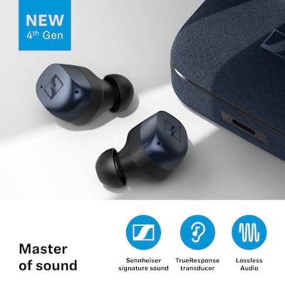Sennheiser MOMENTUM True Wireless 4 Earbuds Blue MTW4 Denim - Open Sennheiser MOMENTUM True Wireless 4 Earbuds Blue MTW4 Denim - Open