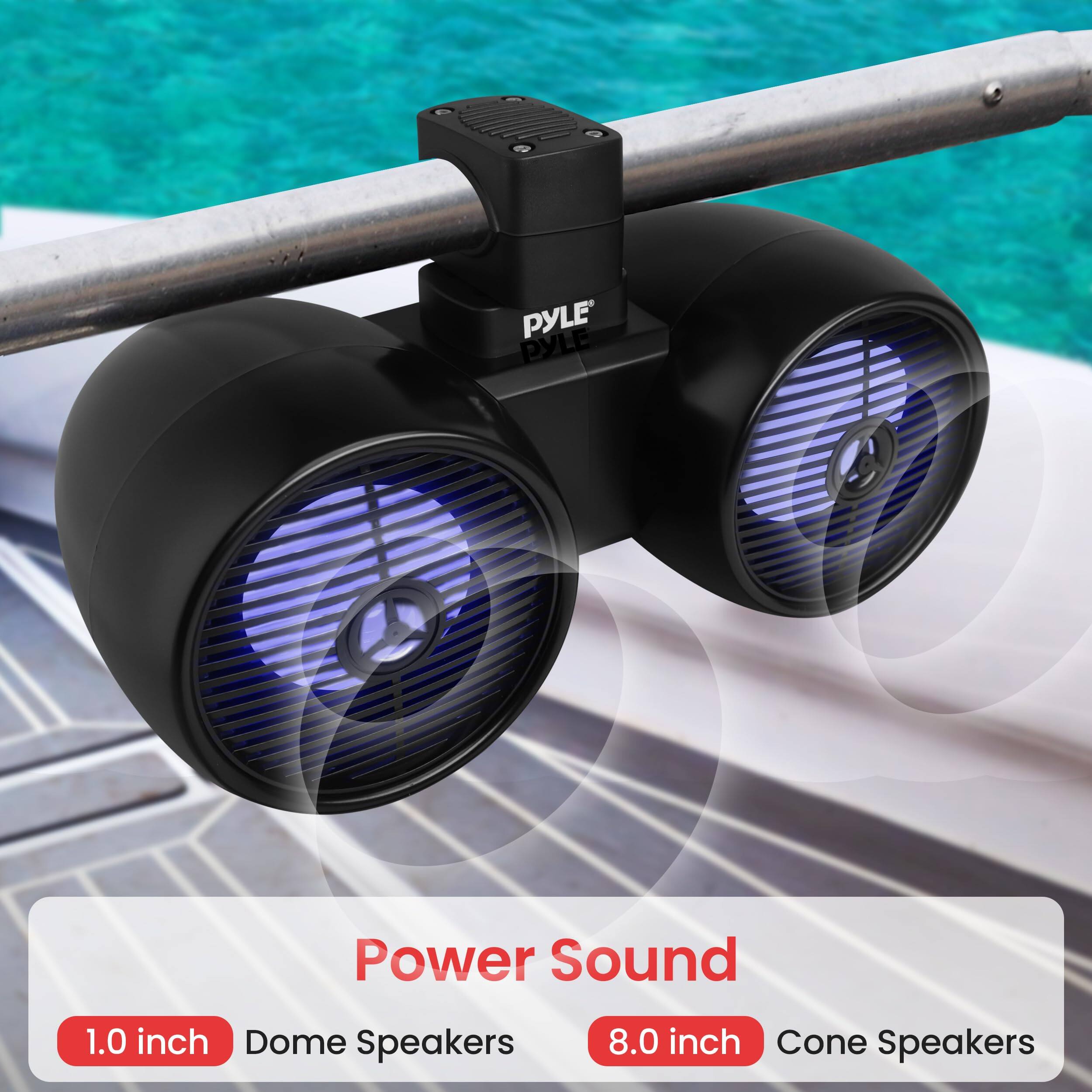 PYLE, Power Sound, 1.0 inch Dome Speakers, 8.0 inch Cone Speakers
