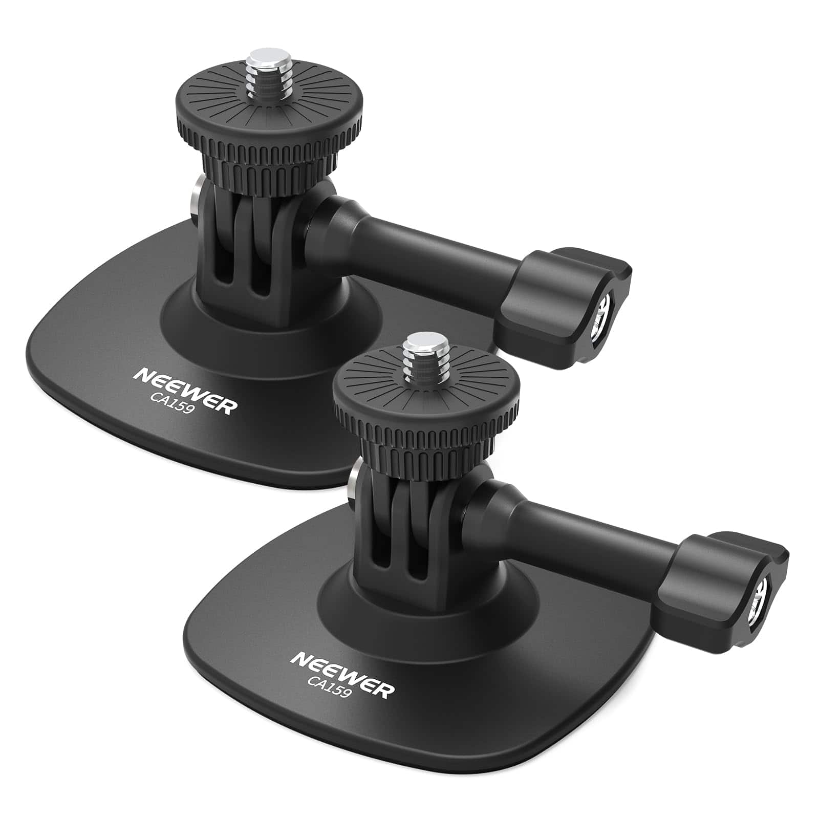 Neewer - 2-Pack Adhesive Mount for Action Cameras - Flexible 180° Base for Car, Helmet & POV Video