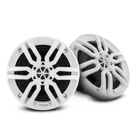 DS18 Audio - MP 6.5" 2-way Coaxial Speaker with Built-in Driver and Grille (Pair), 60W RMS 4-Ohm - White
