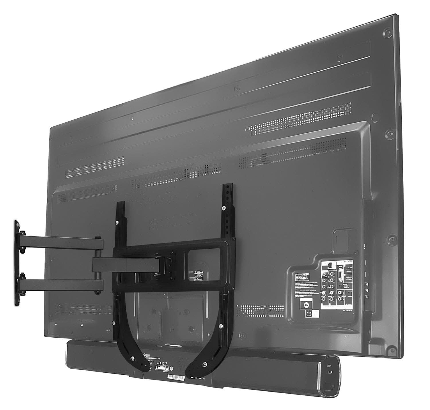 Alt View 1. Mount-It! - Universal Sound Bar Mount for Most TVs with VESA Compatibility and Heavy‑Duty Steel Bracket - Black.