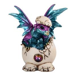 FC Design - 5.25"W Dragon Baby Hatchling in Egg Figurine Statue Office Desk Tabletop Medieval Gaming Home Decor Gift - Multi-Color