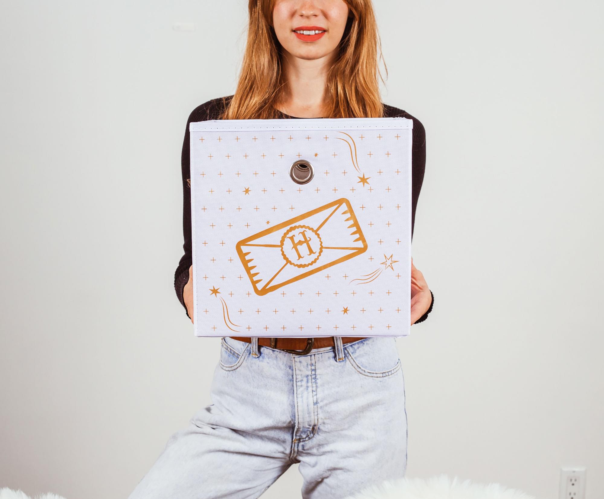 Alt View 10. Ukonic - Harry Potter Hedwig 11-Inch Storage Bin Cube Organizers | Set of 2 - White.